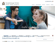 Tablet Screenshot of nymphenburger-schulen.de